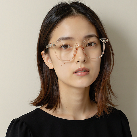Lenskart Air Pink Transparent Full Rim Square right side