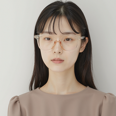 Lenskart Air Pink Transparent Full Rim Square left side