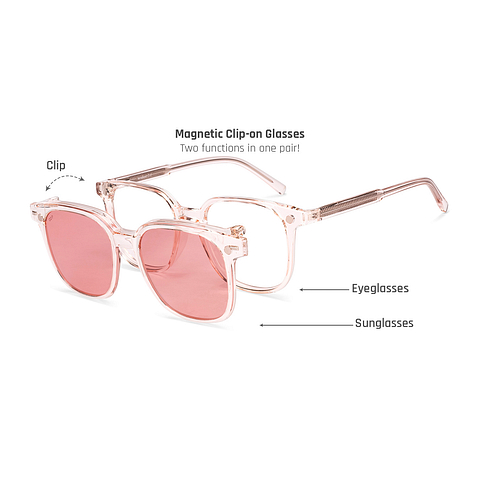 Lenskart Air Pink Transparent Full Rim Square left side