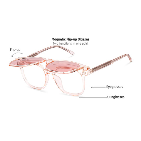 Lenskart Air Pink Transparent Full Rim Square left side