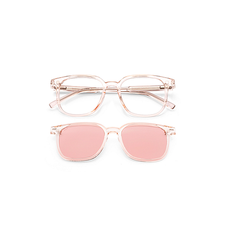 Lenskart Air Pink Transparent Full Rim Square left side