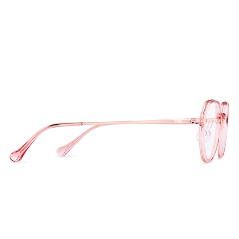 Lenskart Pink Transparent Full Rim Round left side