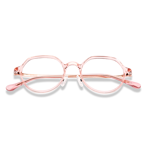 Lenskart Pink Transparent Full Rim Round left side