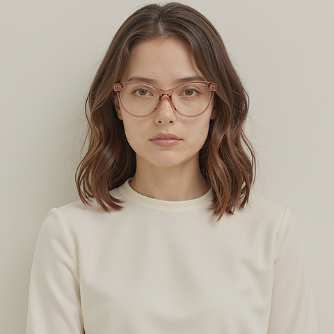 Lenskart Pink Transparent Full Rim Cat Eye left side