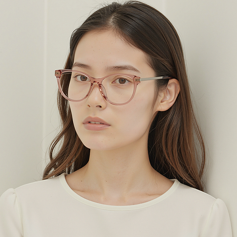 Lenskart Pink Transparent Full Rim Cat Eye right side