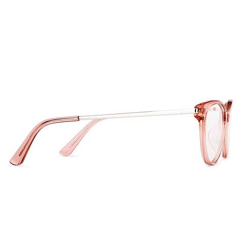 Lenskart Pink Transparent Full Rim Cat Eye left side