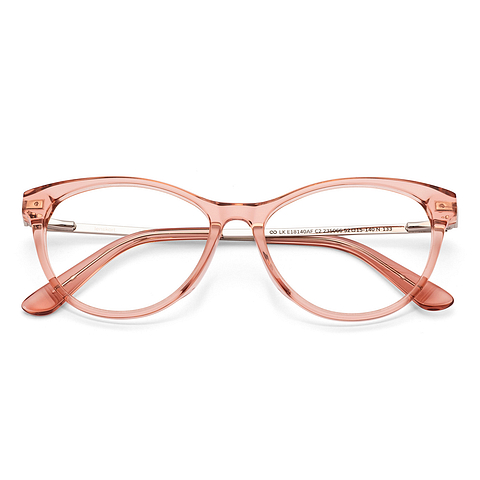 Lenskart Pink Transparent Full Rim Cat Eye left side