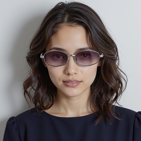 Lenskart STUDIO Silver Full Rim Geometric right side