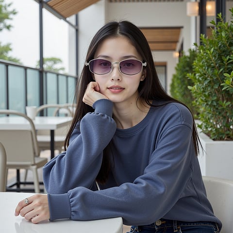 Lenskart STUDIO Silver Full Rim Geometric right side