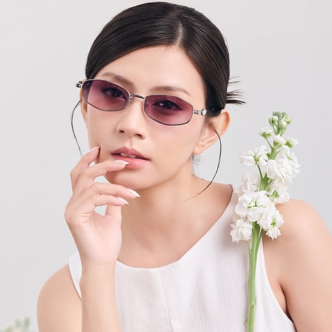 Lenskart STUDIO Silver Full Rim Geometric left side