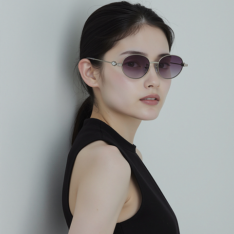 Lenskart STUDIO Silver Full Rim Round left side