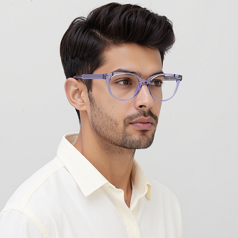 Buy Purple Transparent Full Rim Cat Eye Lenskart Air