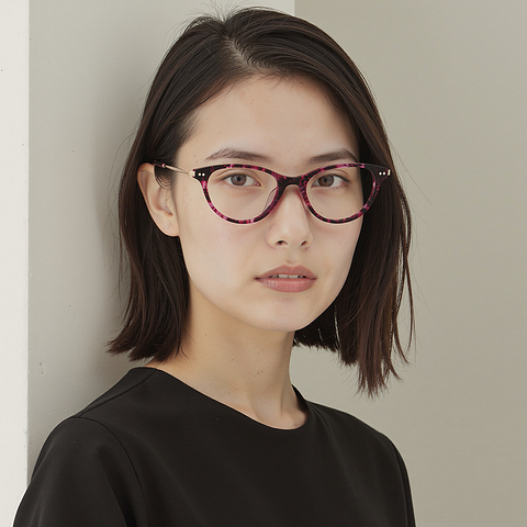 Lenskart Red Tortoise Full Rim Cat Eye left side