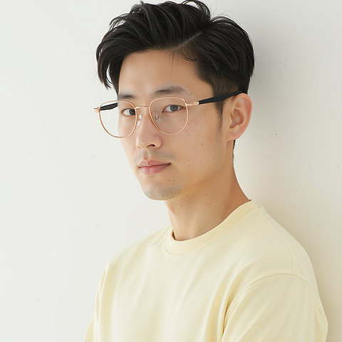 Lenskart Rose Gold Full Rim Geometric left side