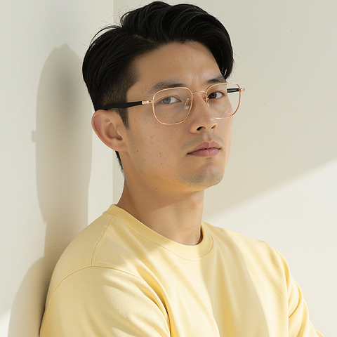 Lenskart Rose Gold Full Rim Geometric right side