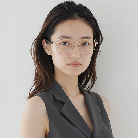 Lenskart Rose Gold Full Rim Geometric right side
