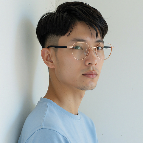 Lenskart Rose Gold Full Rim Round right side