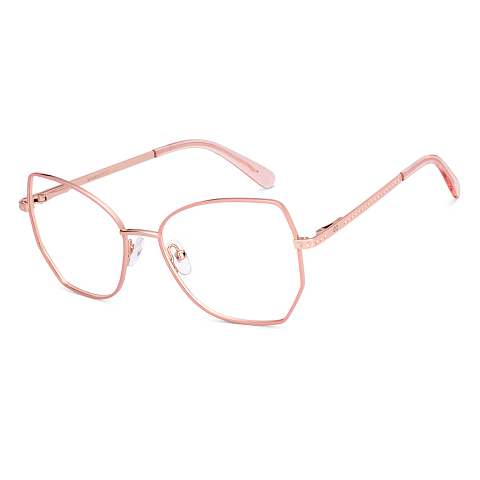 Buy Blue Block Zero Power Screen Glasses Rose Gold Full Rim