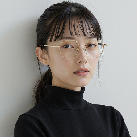 Lenskart Gold Full Rim Geometric right side