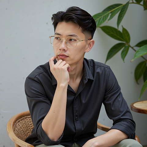 Lenskart Gold Full Rim Geometric left side