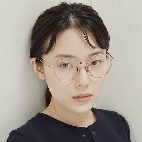 Lenskart Rose Gold Full Rim Geometric right side