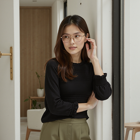 Lenskart Rose Gold Full Rim Geometric right side