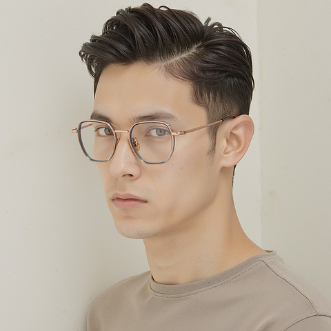 Lenskart Rose Gold Full Rim Geometric right side