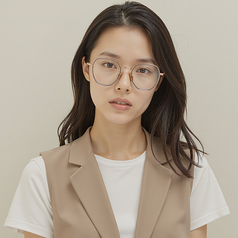 Lenskart Rose Gold Full Rim Geometric right side