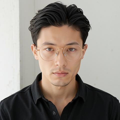 Lenskart Rose Gold Full Rim Round left side