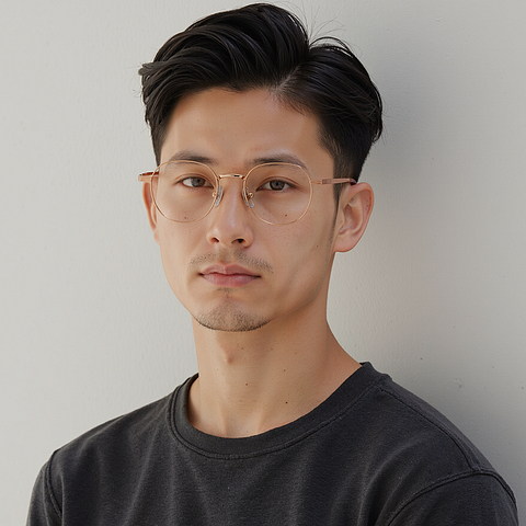 Lenskart Rose Gold Full Rim Round right side