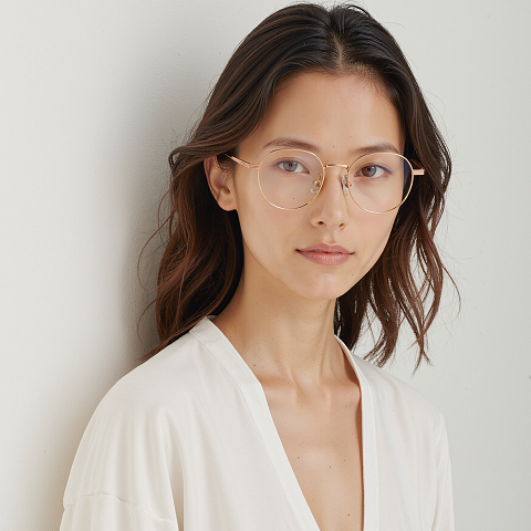 Lenskart Rose Gold Full Rim Round right side