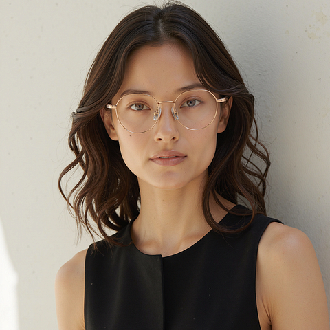 Lenskart Rose Gold Full Rim Round left side