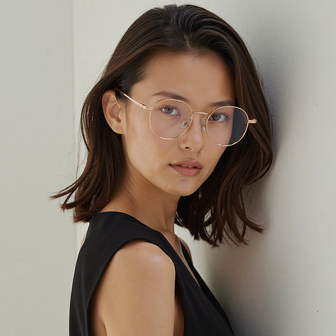 Lenskart Rose Gold Full Rim Round right side