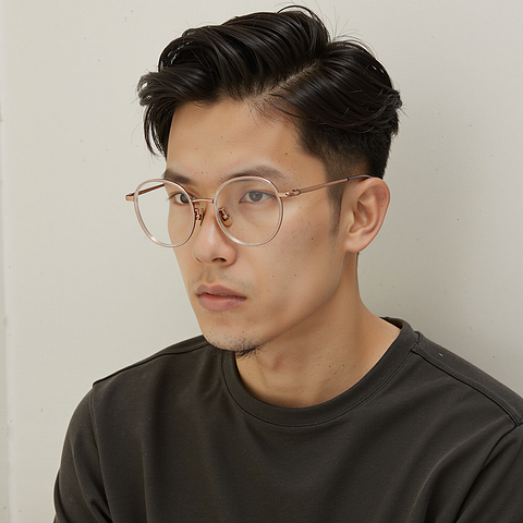 Lenskart Rose Gold Full Rim Round left side