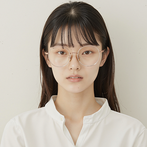 Lenskart Rose Gold Full Rim Round left side