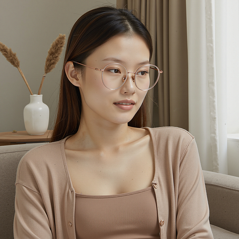 Lenskart Rose Gold Full Rim Round right side