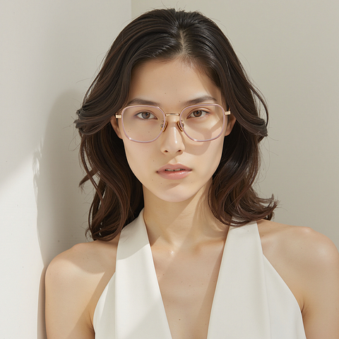 Lenskart Rose Gold Full Rim Square left side