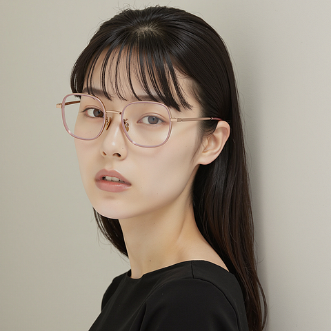 Lenskart Rose Gold Full Rim Square right side