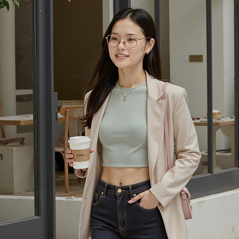 Lenskart Rose Gold Full Rim Square left side