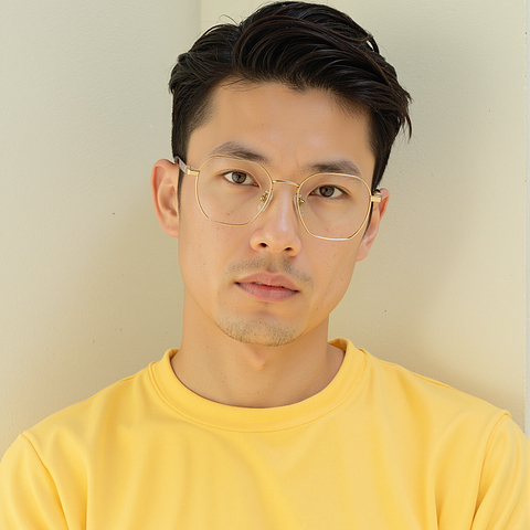 Lenskart Rose Gold Full Rim Geometric left side
