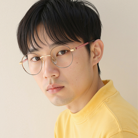 Lenskart Rose Gold Full Rim Round left side