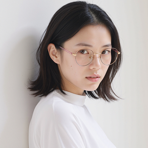 Lenskart Rose Gold Full Rim Round left side