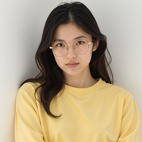 Lenskart Rose Gold Full Rim Round left side