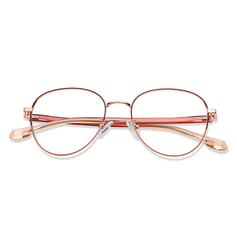 Lenskart Rose Gold Full Rim Round left side