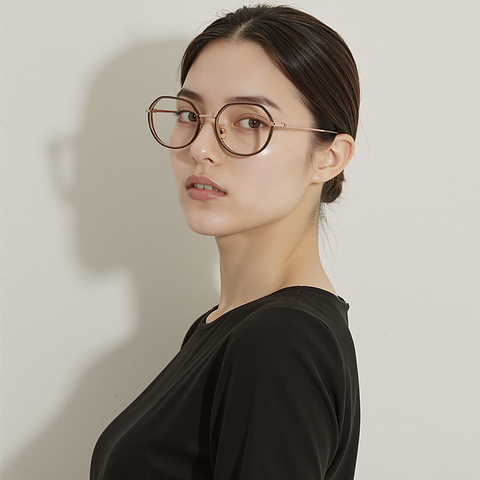 Lenskart Brown Full Rim Round left side