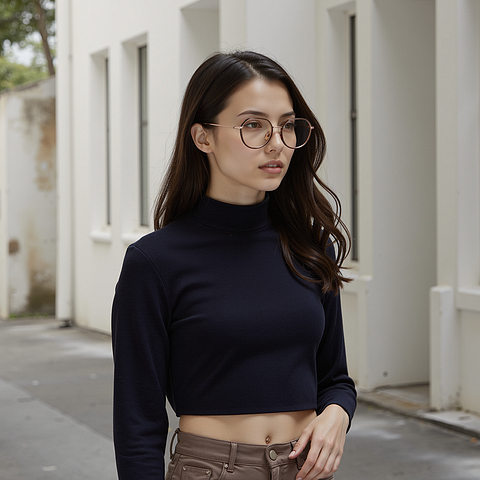 Lenskart Brown Full Rim Round left side