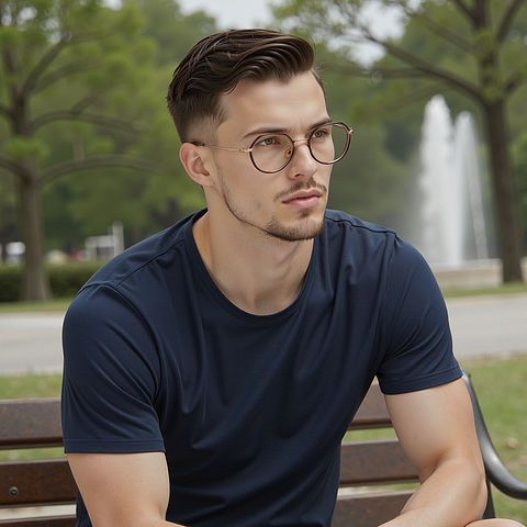 Lenskart Brown Full Rim Round left side