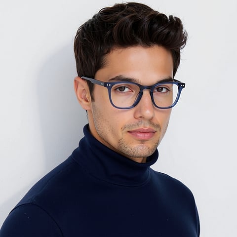 Lenskart Hustlr READERS Sapphire-Ace Full Rim Square left side