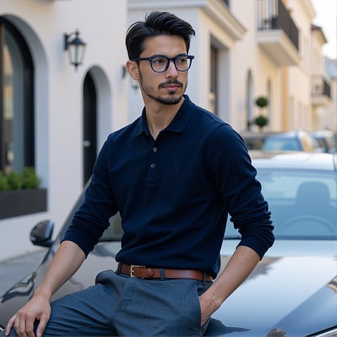 Lenskart Hustlr READERS Sapphire-Ace Full Rim Square left side