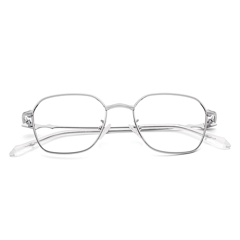 Lenskart Silver Full Rim Geometric left side